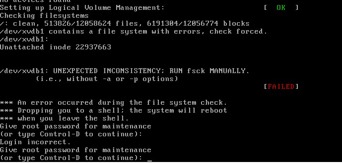 阿里云服务器 ECS Linux 文件系统异常导致服务器启动失败解决方法
