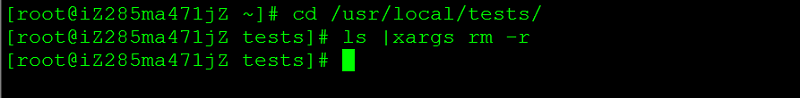 ls配合 xargs 删除 test 目录下的所有文件