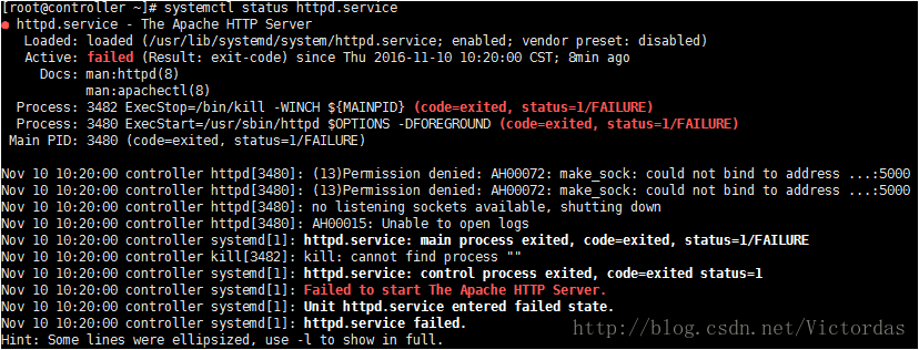 OpenStack常见错误无法开启http服务
